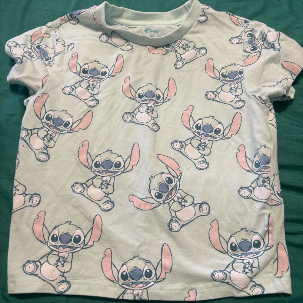 Disney Lilo & Stitch Tee - Mint Green with Pink Accents